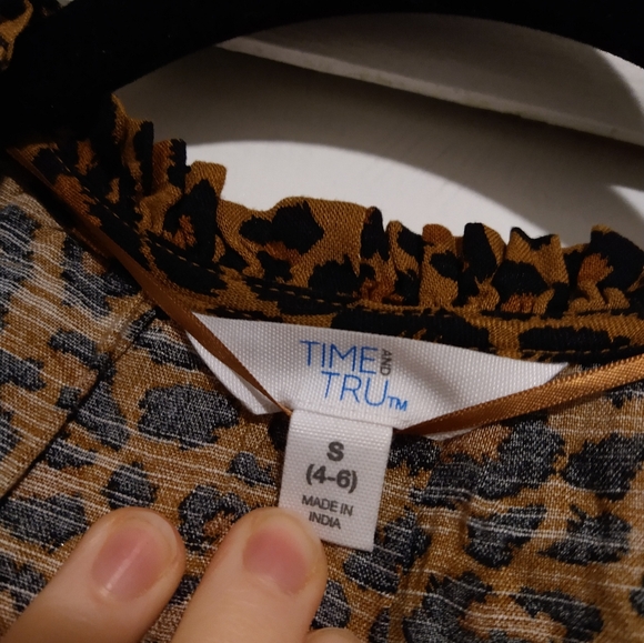 Time and Tru leopard animal print peplum ruffle blouse top - Picture 3 of 4
